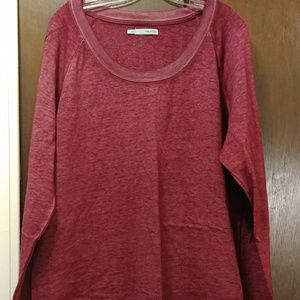 Lightweight Distressed Maroon Sweatshirt